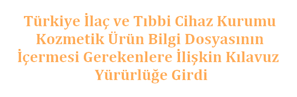 Türkiye İlaç ve Tıbbi Cihaz Kurumu Kozmetik Ürün Bilgi Dosyasının İçermesi Gerekenlere İlişkin Kılavuz Yürürlüğe Girdi